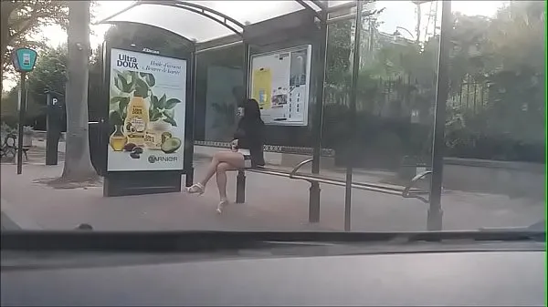 Big bitch at a bus stop Video saya