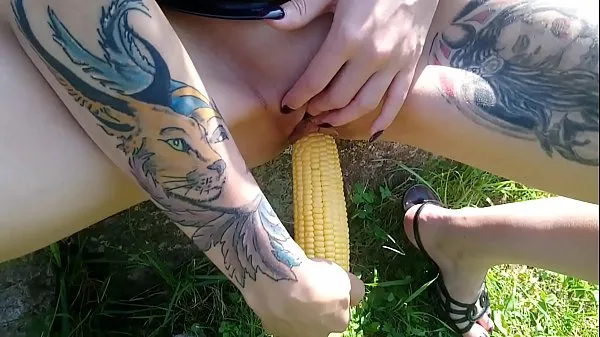 Big Lucy Ravenblood fucking pussy with corn in public my Videos