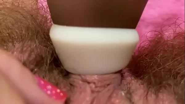 Big Huge pulsating clitoris orgasm in extreme close up with squirting hairy pussy grool play my Videos