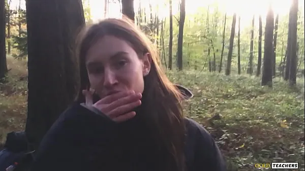 Big Russian girl gives a blowjob in a German forest (family homemade porn my Videos