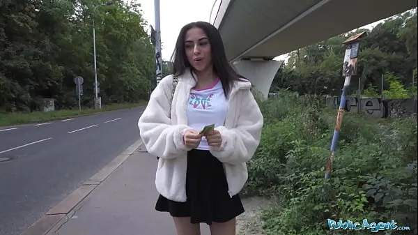 Big Public Agent - Pretty British Brunette Teen Sucks and Fucks big cock outside after nearly getting run over by a runaway Fake Taxi my Videos