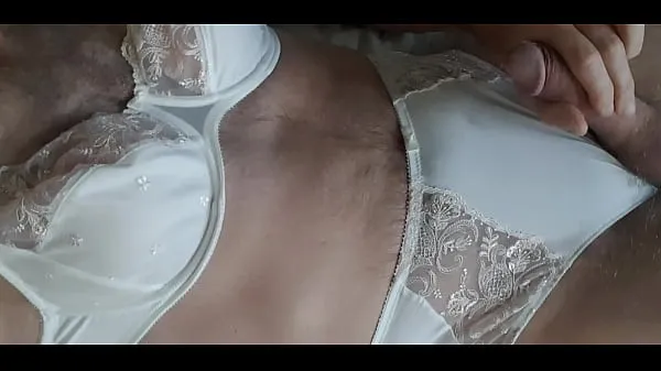 Grandi Man wears Felina Conturelle lingerie and jerks a load of sperm on iti miei video